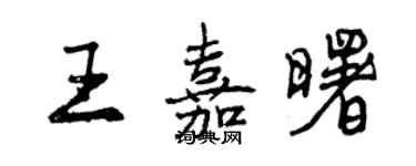 曾慶福王嘉曙行書個性簽名怎么寫