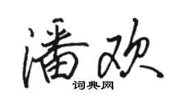 駱恆光潘歡行書個性簽名怎么寫