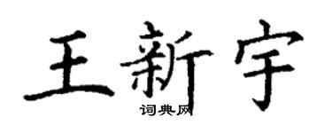丁謙王新宇楷書個性簽名怎么寫