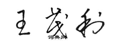 駱恆光王茂利草書個性簽名怎么寫