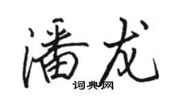 駱恆光潘龍行書個性簽名怎么寫