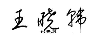 梁錦英王曉韓草書個性簽名怎么寫