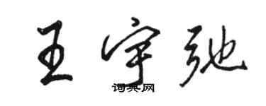 駱恆光王宇弛行書個性簽名怎么寫