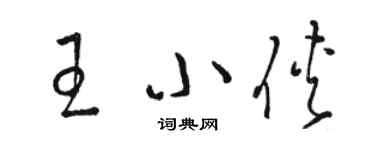 駱恆光王小俠草書個性簽名怎么寫