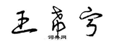 曾慶福王希寧草書個性簽名怎么寫