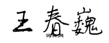 曾慶福王春巍行書個性簽名怎么寫