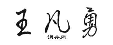 駱恆光王凡勇行書個性簽名怎么寫