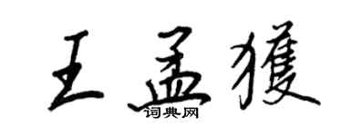 王正良王孟獲行書個性簽名怎么寫