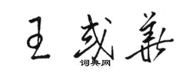 駱恆光王或華草書個性簽名怎么寫