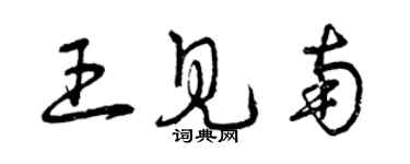 曾慶福王見南草書個性簽名怎么寫