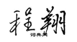 駱恆光程翔行書個性簽名怎么寫