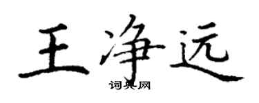 丁謙王淨遠楷書個性簽名怎么寫