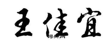 胡問遂王佳宜行書個性簽名怎么寫