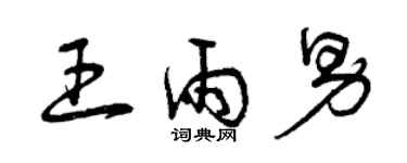 曾慶福王雨男草書個性簽名怎么寫