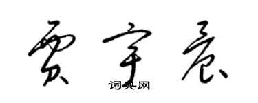 梁錦英賈宇晨草書個性簽名怎么寫