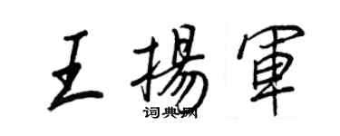 王正良王揚軍行書個性簽名怎么寫