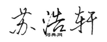 駱恆光蘇浩軒行書個性簽名怎么寫