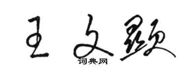 駱恆光王文顯草書個性簽名怎么寫