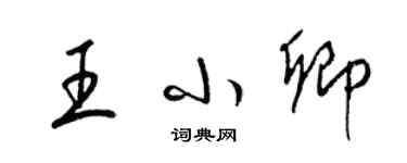 梁錦英王小卿草書個性簽名怎么寫