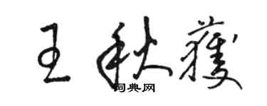 駱恆光王秋獲草書個性簽名怎么寫
