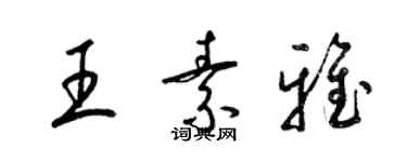 梁錦英王素雅草書個性簽名怎么寫