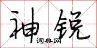 段相林神銳行書怎么寫