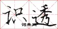 駱恆光識透楷書怎么寫
