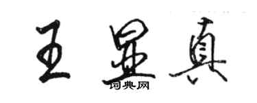 駱恆光王顯真行書個性簽名怎么寫