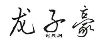 駱恆光龍子豪行書個性簽名怎么寫