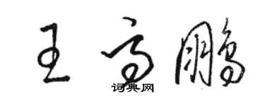 駱恆光王高鵬草書個性簽名怎么寫