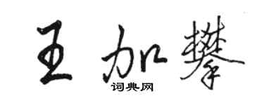駱恆光王加攀行書個性簽名怎么寫