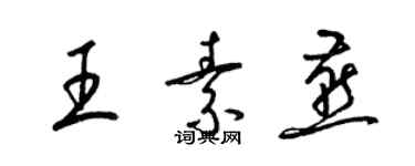 梁錦英王素燕草書個性簽名怎么寫