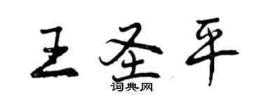 曾慶福王聖平行書個性簽名怎么寫