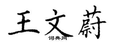 丁謙王文蔚楷書個性簽名怎么寫