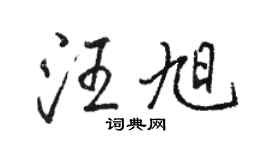駱恆光汪旭行書個性簽名怎么寫