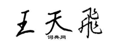王正良王天飛行書個性簽名怎么寫