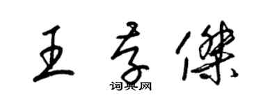 梁錦英王存傑草書個性簽名怎么寫