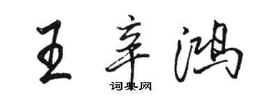 駱恆光王辛鴻行書個性簽名怎么寫