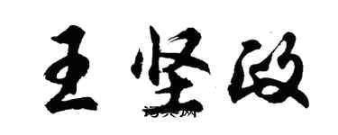 胡問遂王堅政行書個性簽名怎么寫