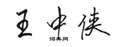 駱恆光王中俠行書個性簽名怎么寫