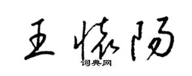 梁錦英王懷陽草書個性簽名怎么寫