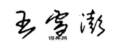 朱錫榮王雪澎草書個性簽名怎么寫