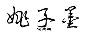 曾慶福姚子墨草書個性簽名怎么寫