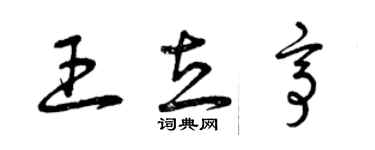 曾慶福王立亭草書個性簽名怎么寫