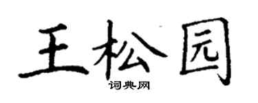 丁謙王松園楷書個性簽名怎么寫