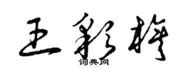 曾慶福王彩旗草書個性簽名怎么寫