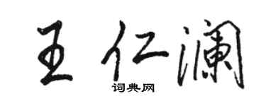 駱恆光王仁瀾行書個性簽名怎么寫