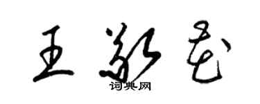 梁錦英王敬花草書個性簽名怎么寫