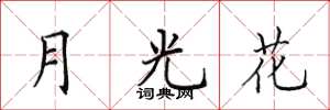 田英章月光花楷書怎么寫