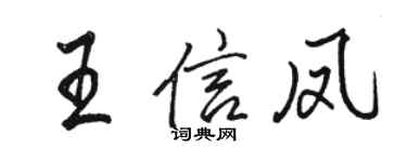 駱恆光王信鳳行書個性簽名怎么寫